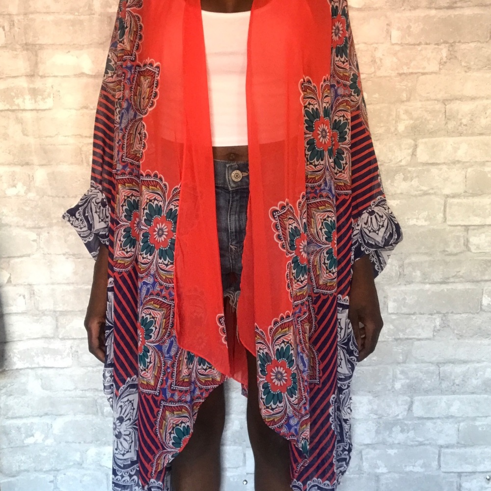 EXPRESS | Floral paisley print Chiffon Cover-Up